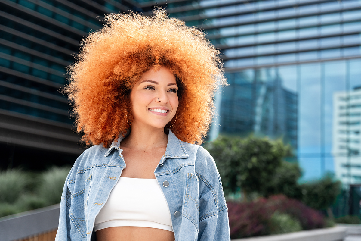 College student standing on campus